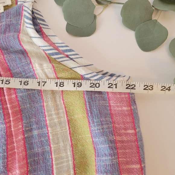 Anthropologie Krisha sleeveless striped multicolor top women's size Large petite - Picture 9 of 12
